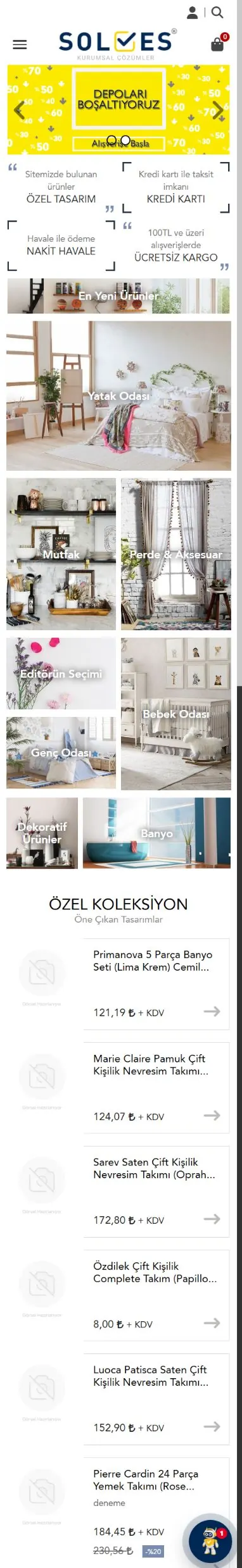 Tema 01 mobil mağaza görünümü