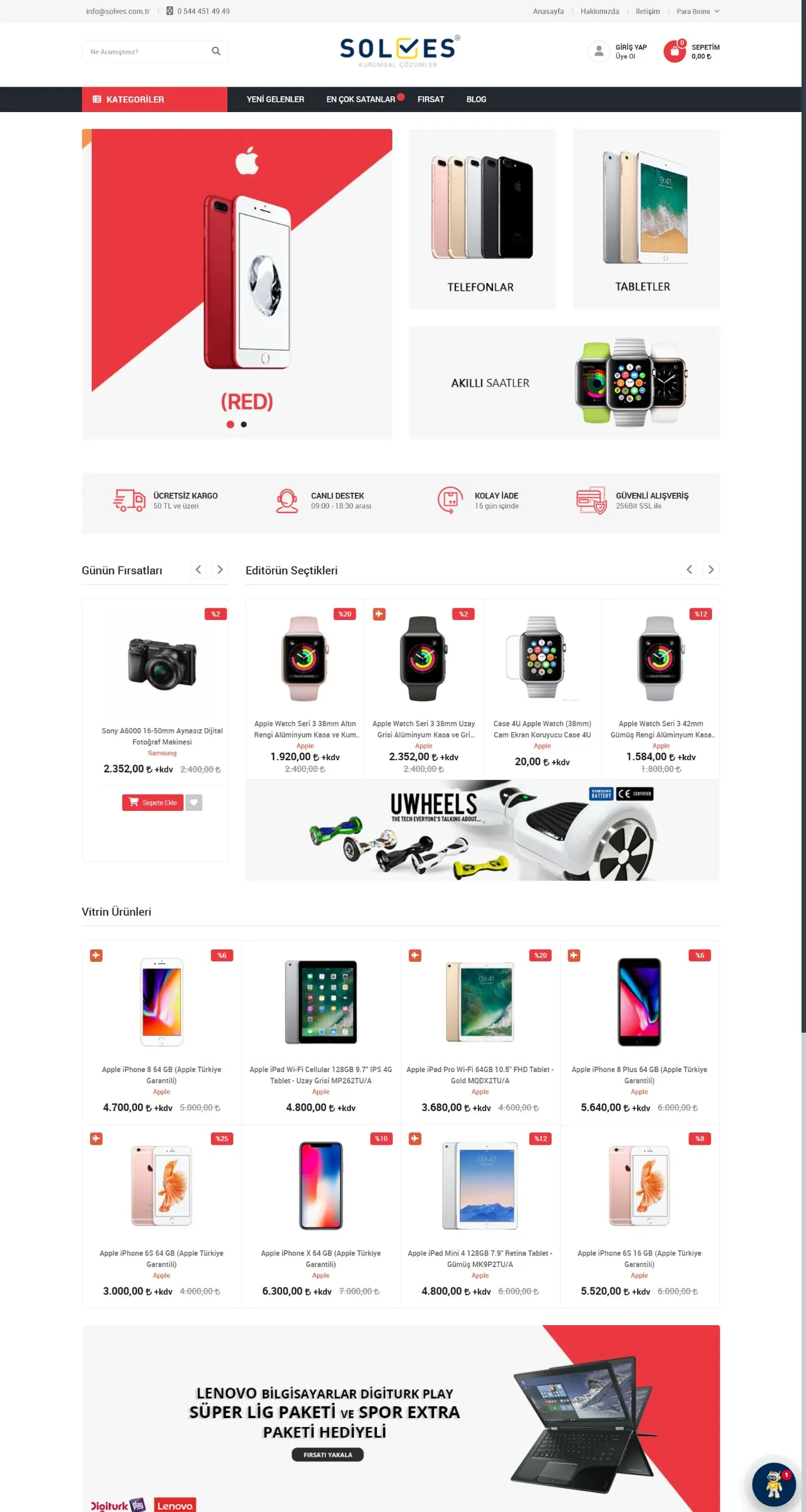 Tema 03 masaüstü mağaza görünümü
