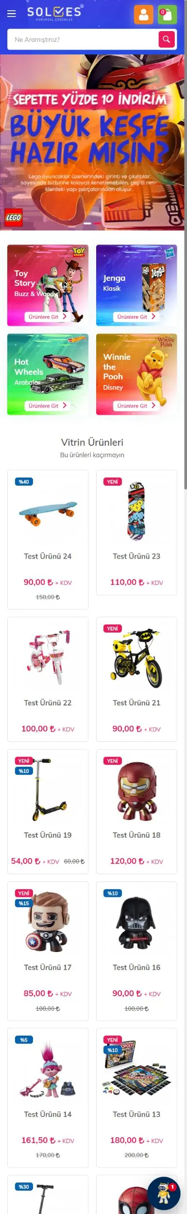 Tema 07 mobil mağaza görünümü