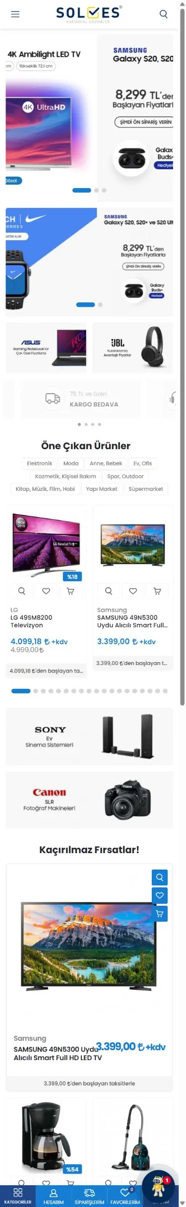 Tema 08 mobil mağaza görünümü