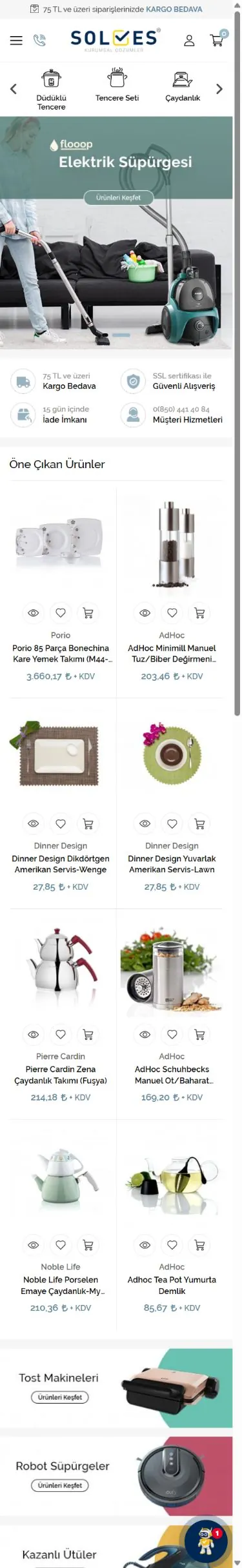 Tema 11 mobil mağaza görünümü