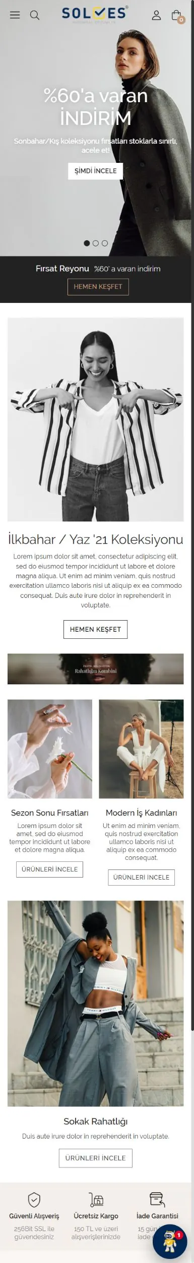 Tema 12 mobil mağaza görünümü