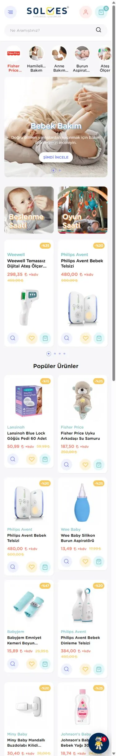 Tema 20 mobil mağaza görünümü