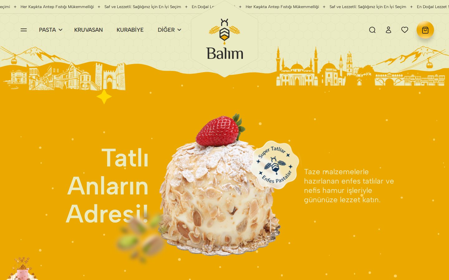 Balım Pastanesi canlı web sitesi