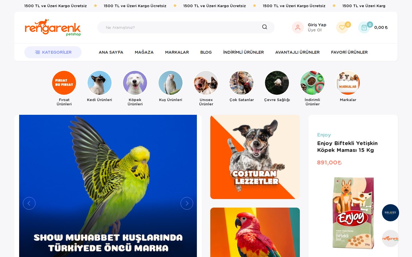 Rengarenk Pet canlı web sitesi