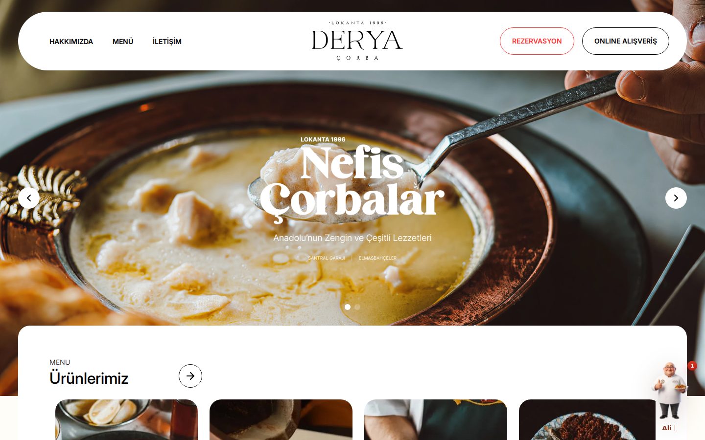Derya Çorba canlı web sitesi