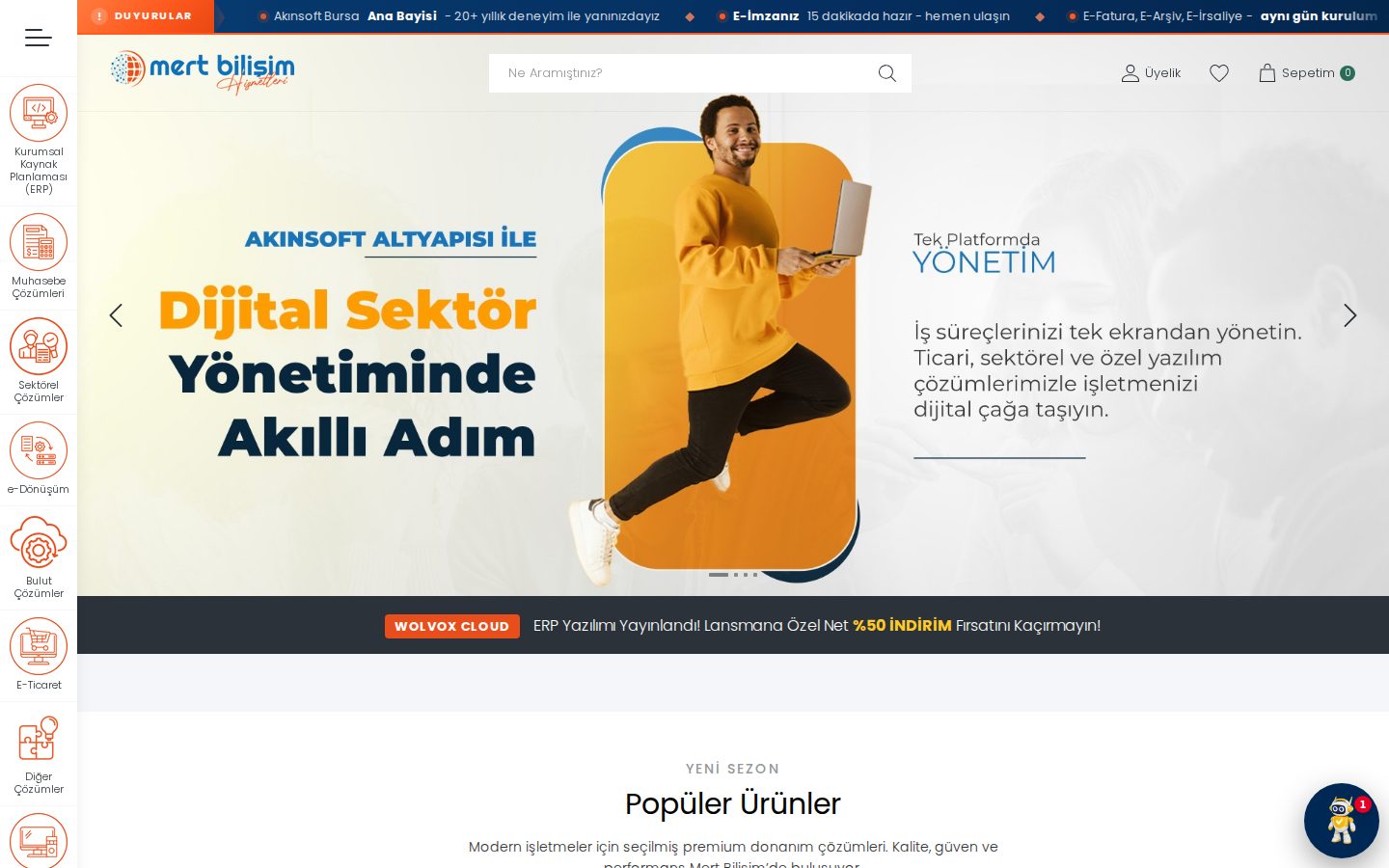 Mert Bilişim Hizmetleri canlı web sitesi