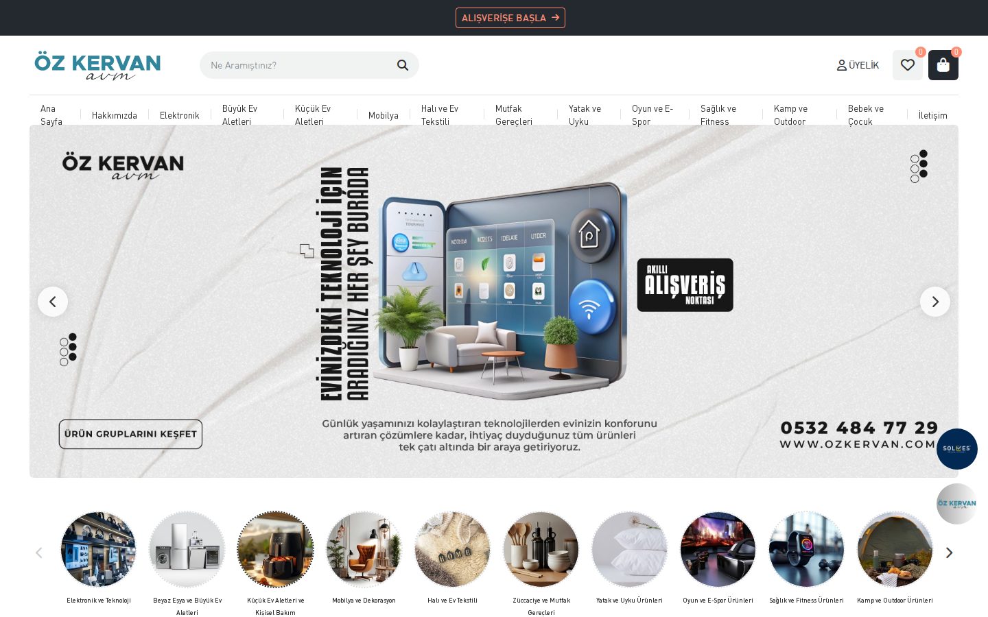 Özkervan canlı web sitesi